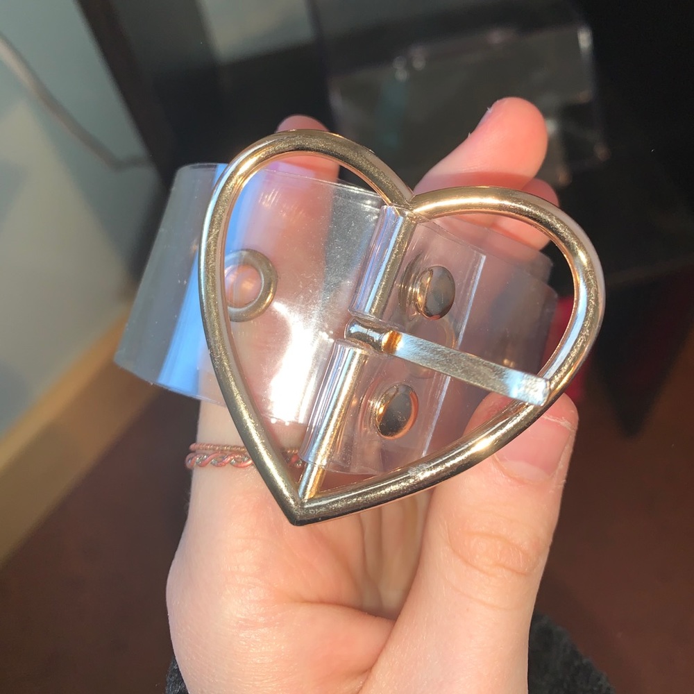 clear golden heart belt